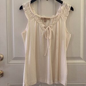 FINAL SALE! Motto Sleeveless Shirred Keyhole Top/Ivory/Size M/NEW/PRICE FIRM!